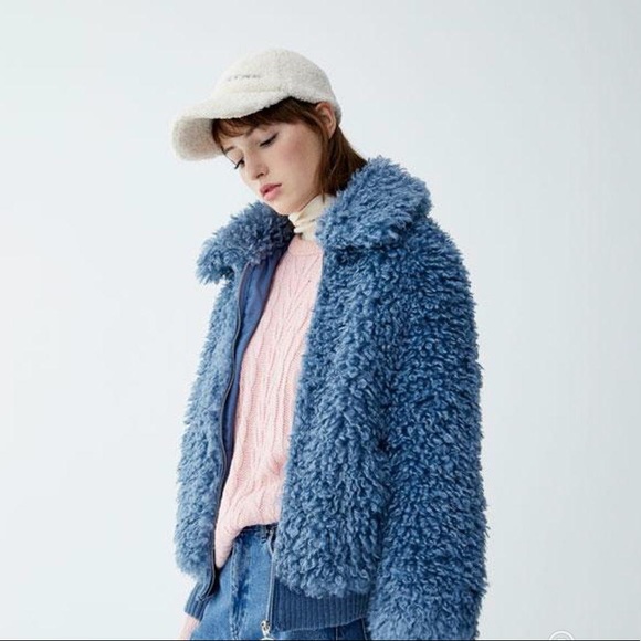 Pull and bear blue coat Clearance